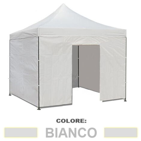 Teli laterali/Copertura per gazebo pieghevole impermeabile 3x3m Bianco - Mod. Loop