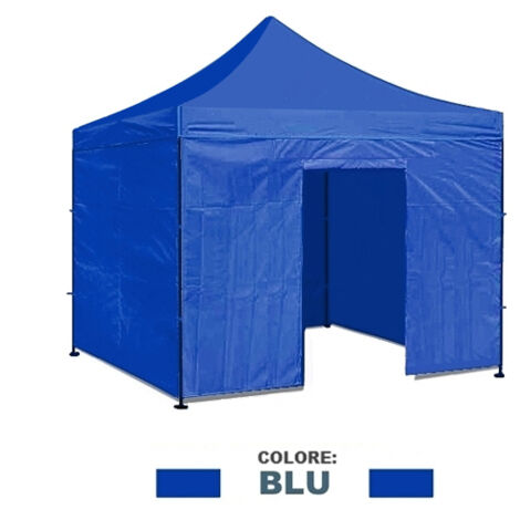Teli laterali/Copertura per gazebo pieghevole impermeabile 3x3m Blu - Mod. Loop