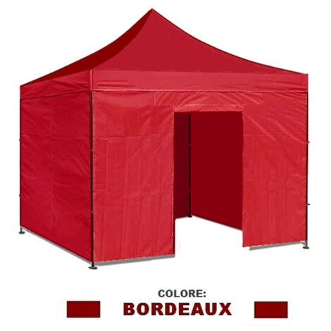 Teli laterali / Copertura per gazebo pieghevole impermeabile 3x3m Bordeaux - Mod. Loop