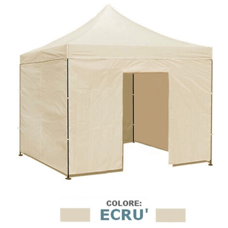 Teli laterali/Copertura per gazebo pieghevole impermeabile 3x3m Ecr� - Mod. Loop