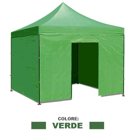 Teli laterali/Copertura per gazebo pieghevole impermeabile 3x3m Verde - Mod. Loop