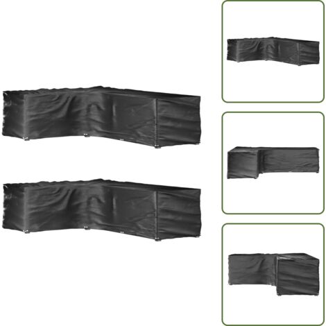 Teli per patio - vidaXL Coperture Mobili da Giardino a L 2pz 18 Occhielli 220x285x80cm - Coperte per mobili