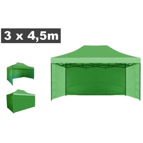Teli / Telo laterale / Copertura per gazebo pieghevole impermeabile 3x4,5m Verde - Mod. Loop