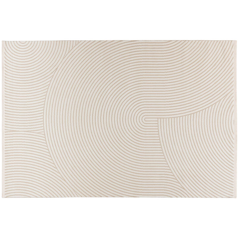 Lisa Design - Telio - tapis rectangulaire motif abstrait - beige - beige