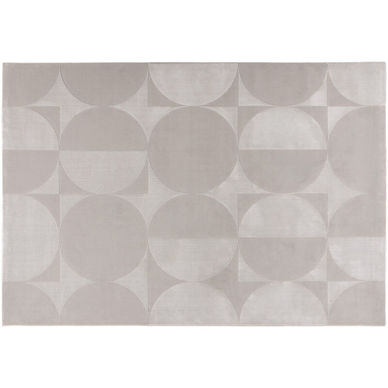 Lisa Design - Telio - tapis rectangulaire motif géométrique - taupe - taupe