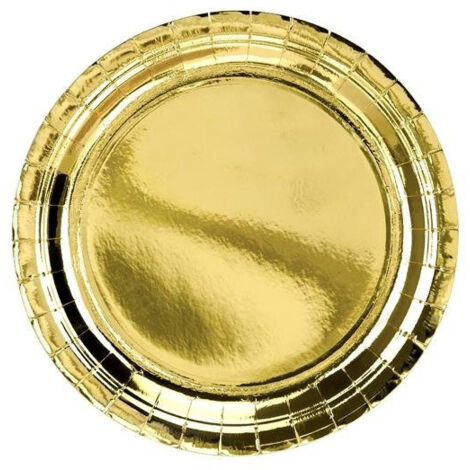 Teller rund, gold, 23cm (1 Packung / 6 Stk.)