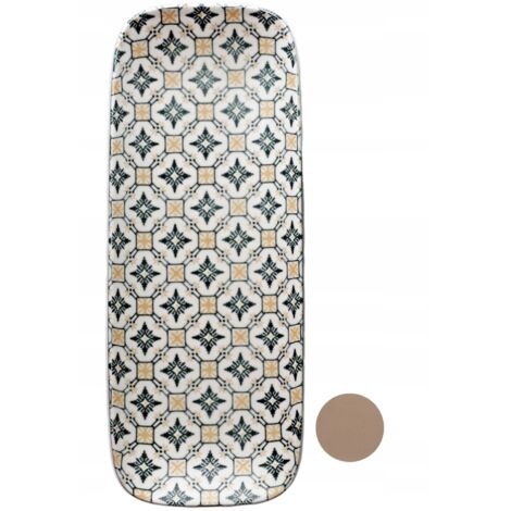 TELLER SERVIERPLATTE AUS KERAMIK 32 cm BEIGE MOSAIK