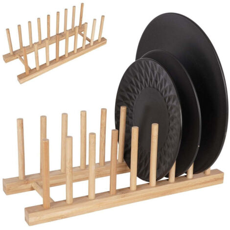 Tellerhalter aus Bambus, 34 x 12,5 x 12 cm