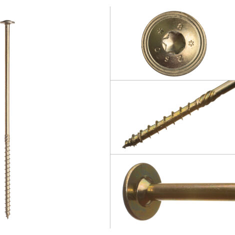 Tellerkopfschrauben gelb verzinkt 6,0 x 260 mm Torx - Schachtel
