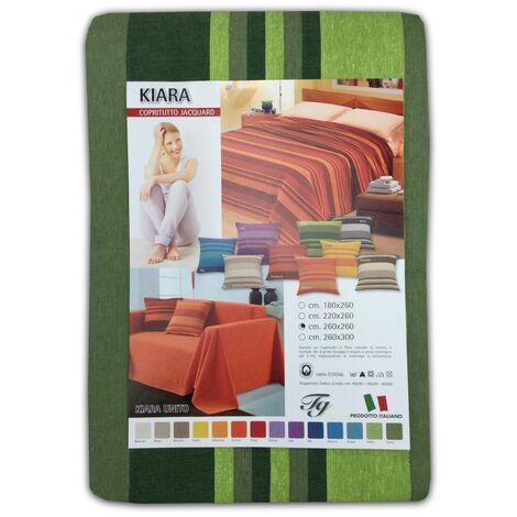 TELO ARREDO COPRITUTTO GRAN FOULARD COPRILETTO COPRIDIVANO KIARA VERDE 2 PIAZZE