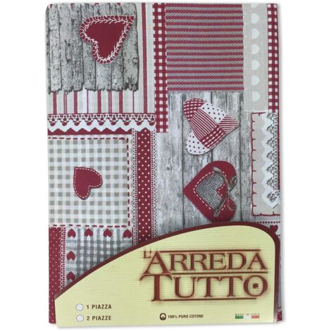 Telo ARREDO copritutto Gran Foulard copriletto COPRIDIVANO Tessuto (1 Piazza, Aprica Rosso)