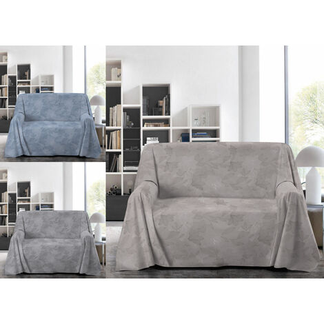 Telo Arredo Granfoulard Copritutto Salvadivano 100% Cotone Disegno Lily, misuraSingolocoloreGrigio