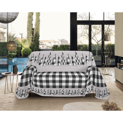 Telo Arredo Made in Italy in Cotone Grandfoulard Copritutto Copridivano Copriletto-Teli Sofà Arredatutto-Drappeggio-Arazzo-Copridivano Grand Foulard Letto Singolo - Canada Bianco