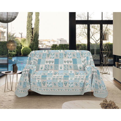Telo Arredo Made in Italy in Cotone Grandfoulard Copritutto Copridivano Copriletto-Teli Sofà Arredatutto-Drappeggio-Arazzo-Copridivano Grand Foulard Letto Singolo - Primavera Verde