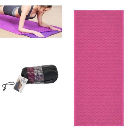TELO ASCIUGAMANO ANTISCIVOLO TAPPETINO YOGA TELI MICROFIBRA PILATES ROSA 94496