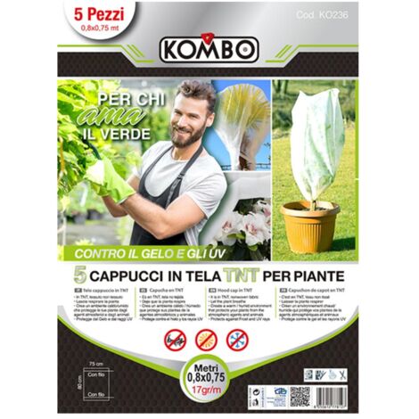 Telo cappuccio in TNT, confezione da 5pz, Misure 0, 8x0,75, 17g/m