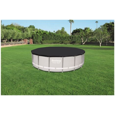 Telo con Elastico per Piscina Esterna Rotonda Diametro 427 cm Copertura Estiva