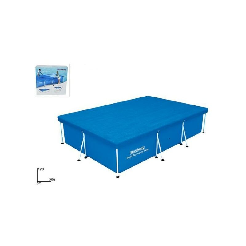 Trade Shop Traesio - Cubierta Para Piscina Sobre Suelo Rectangular Steel Pro 259X170X61Cm 58105