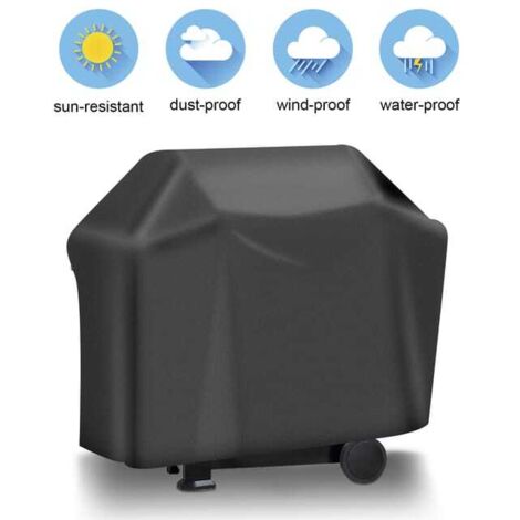 Telo copri-mobili da giardino 145x61x116cm Telo copri-barbecue nero Telo copri-barbecue da esterno Telo copri-barbecue