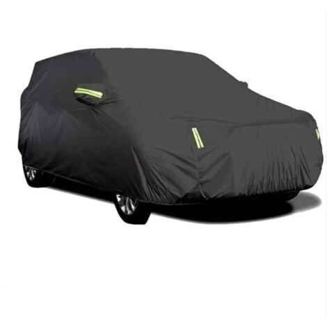 ALOVEZ Telo copriauto per esterni, traspirante, anti-UV, antipolvere e anti-neve, con fibbia fissa, striscia riflettente (nero, 4,15 x 1,7 x 1,5 m)