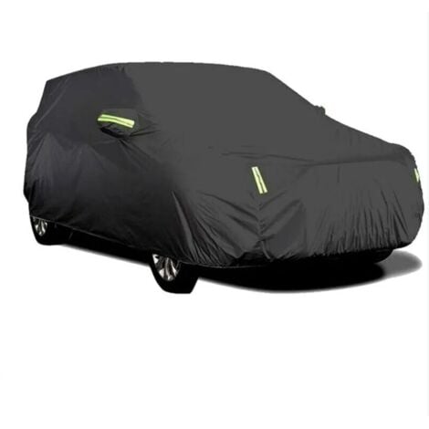 ALOVEZ Telo copriauto per esterni, traspirante, anti-UV, antipolvere e anti-neve, con fibbia fissa, striscia riflettente (nero, 4,15 x 1,7 x 1,5 m)