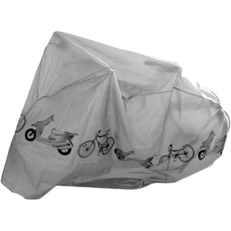 Telo copriauto, Telo copriauto universale antipioggia e antipolvere per bicicletta, Telo protettivo impermeabile anti-UV, Accessori per biciclette elettriche, motociclette, scooter, Argento