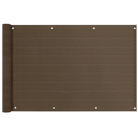 Telo Copribalcone Tinta Unita 90 x 500 Cm HDPE UV Frangivento Con Occhielli Marrone
