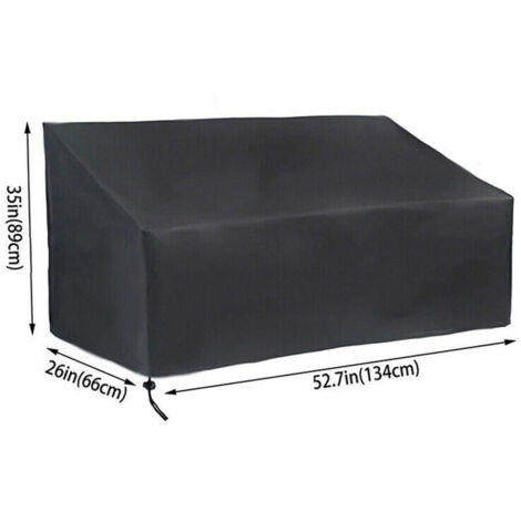 Telo copridivano da esterno, tessuto Oxford 210D resistente ai raggi UV e impermeabile (nero, 134x66x89 cm)