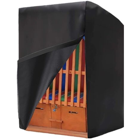 Telo coprisedia da spiaggia - Telo impermeabile e antivento, Telo coprisedia da spiaggia con cerniera - 135x105x175/140 cm, Nero