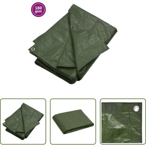 Telo da copertura -  Telone 180 g/m² 6x8 m Verde HDPE