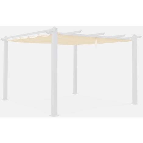 Telo Di Ricambio Copertura Tetto Per Gazebo Cadice Poliestere 3x3m Avorio - Foto 11