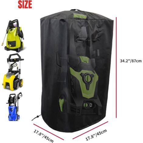 Telo di copertura per idropulitrice da giardino, copertura per idropulitrice elettrica con ventilazione, impermeabile, tessuto Oxford 420D, nero, 45 x 87 cm