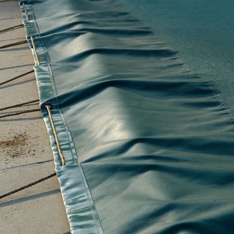 Telo di copertura per piscina 1500x800 cm con occhielli e corda elastica