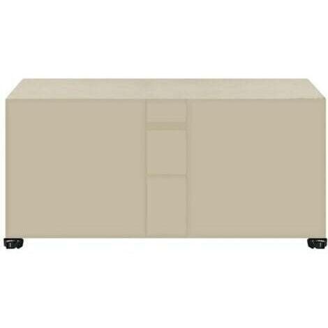 Telo di copertura rettangolare per mobili da giardino 87x87x77 cm, copertura protettiva per mobili da giardino, tessuto Oxford 420D, resistente a vento, pioggia, raggi UV e strappi (beige)