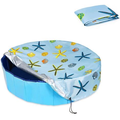 Telo di copertura rotondo pieghevole per piscina per cani, 160x20 cm, con rivestimento in PVC impermeabile e protezione UV, a prova di perdite, lavabile, accessorio da bagno per bambini.