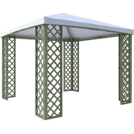 Telo di Ricambio per Gazebo 300x300 cm con Bordo Dritto in PVC Impermeabile Bianco