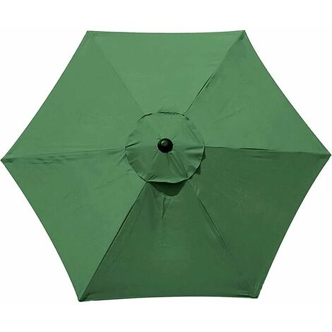 Telo di ricambio per ombrellone, 6 stecche, 2 m, impermeabile, anti UV, tessuto di ricambio, verde scuro
