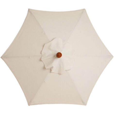 Telo di ricambio per ombrellone, 6 stecche, 2,7 m, impermeabile, resistente ai raggi UV, tessuto di ricambio, colore beige