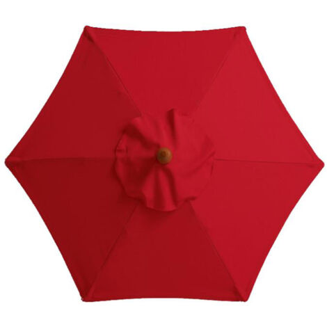Telo di ricambio per ombrellone, 6 stecche, 2,7 m, impermeabile, resistente ai raggi UV, tessuto di ricambio, rosso