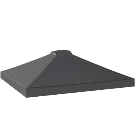 Telo di ricambio per pergola 3 x 3 m, impermeabile UV50+ con 8 fori di drenaggio, 3 x 3 m, grigio scuro.