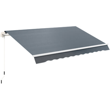 Telo di Ricambio Tenda Parasole Retrattile 3x2.5m in Poliestere Anti UV 50+, Giardino, Grigio