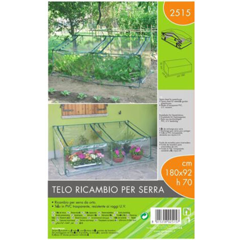 telo di ricambio verdemax per serra primizia in plastica trasparente 180x92x70 cm