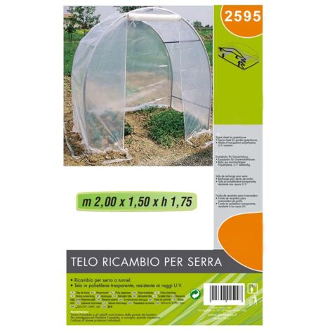 telo di ricambio verdemax per serra spring mini in pe trasparente 200x150x175 cm