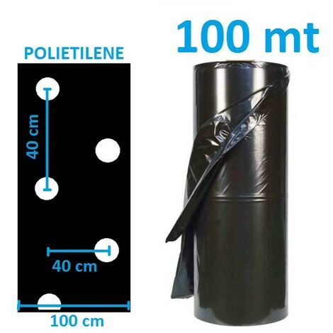 TELO FILM PACCIAMATURA BOBINA DA 100 m FORATO IN LINEA A 30 cm LARG. 1 m