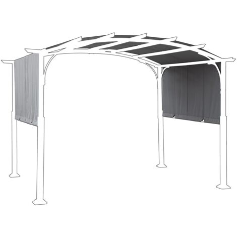 Telo gazebo "Taormina" color antracite, in poliestere per esterno 3,6 x 3 m