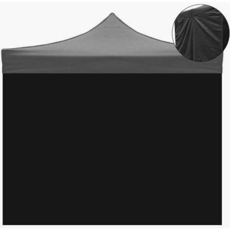 Telo laterale 3x2mt nero impermeabile di ricambio per gazebo richiudibile