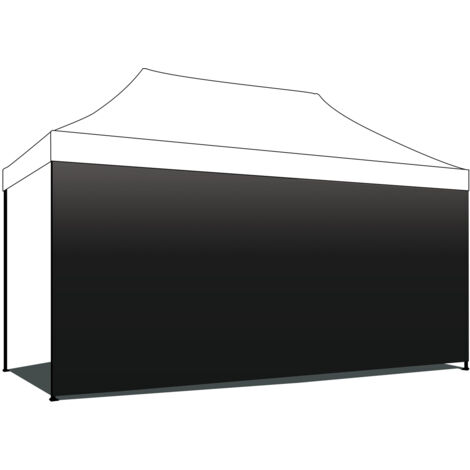 Telo laterale per gazebo da giardino 3X4,5 M Telo Nero con strappo