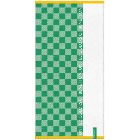 Telo mare 140x70cm a quadretti verde Bambino Benetton