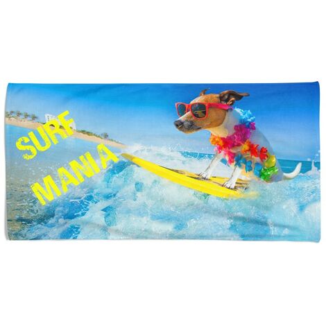 TELO MARE in spugna SURF MANIA misura grande cm. 90 X 170