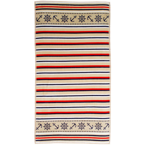 Telo Mare Jacquard In Spugna Asciugamano Da Spiaggia Disegno St Tropez